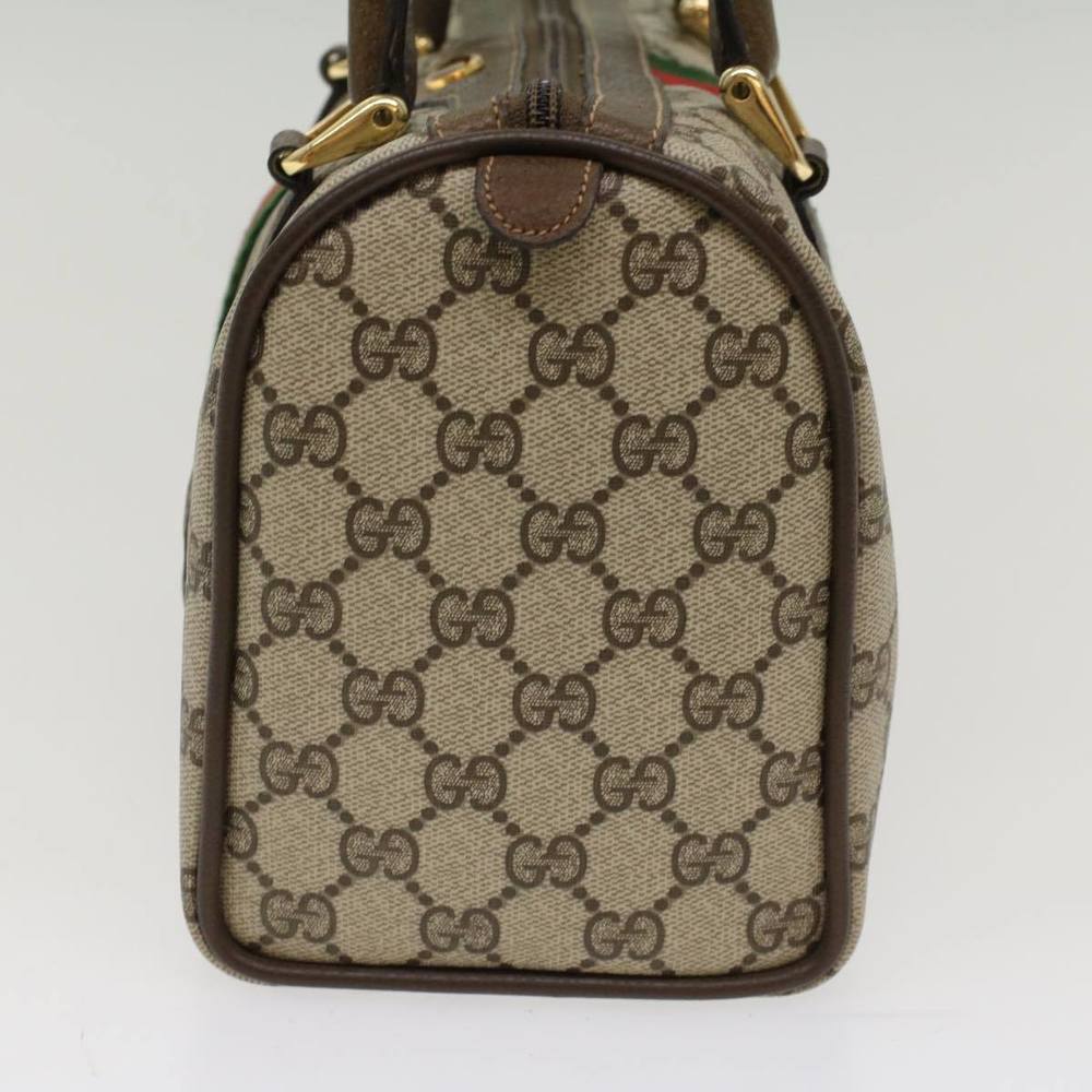 GUCCI GG Canvas Web Sherry Line Boston Bag Beige Red 3902006 Auth bs7253 - Picture 4 of 16